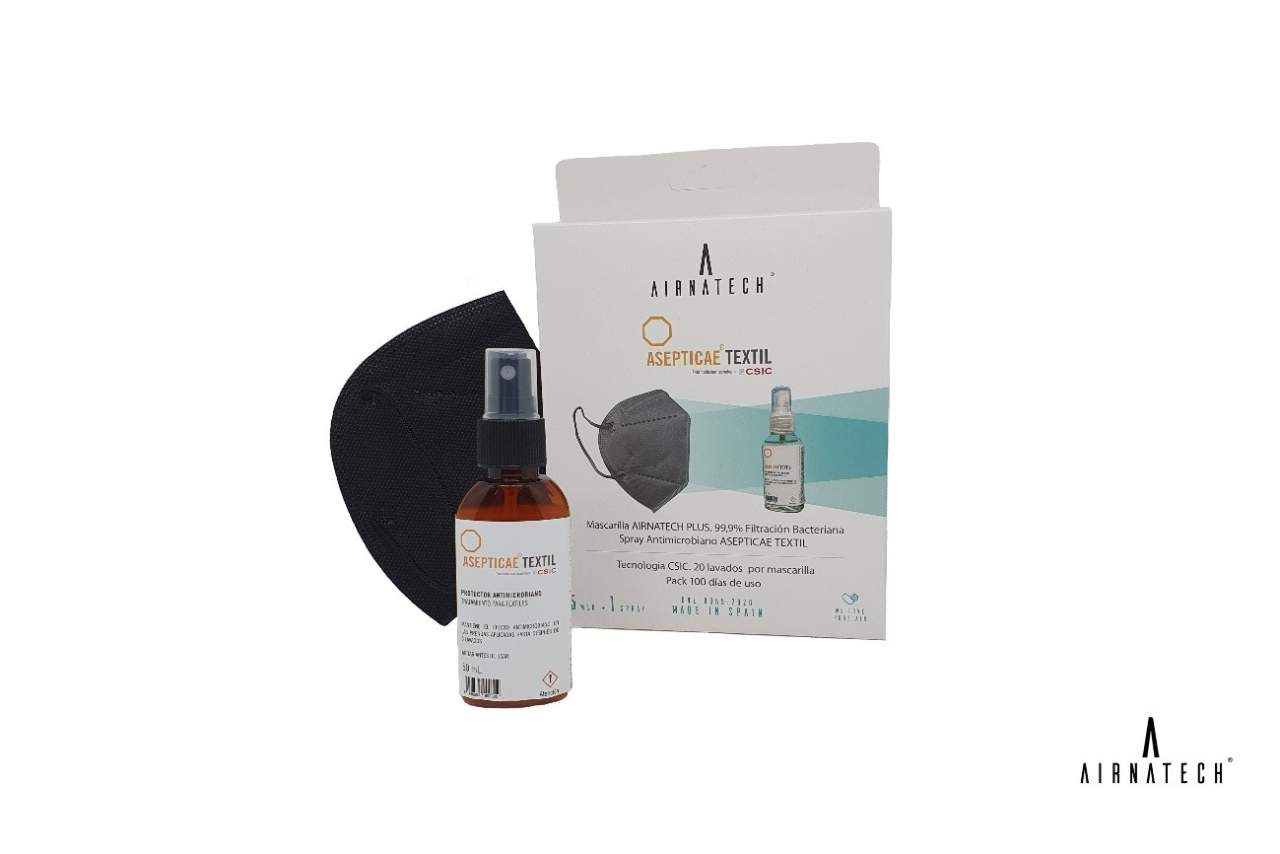 Grupo AIRNATECH: Nuevo pack de mascarilla y spray antimicrobiano
