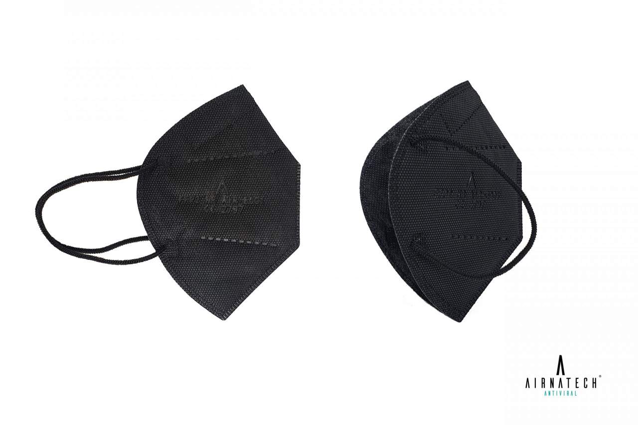 Mascarillas FFP2 negras y mascarilla antiviral de Airnatech