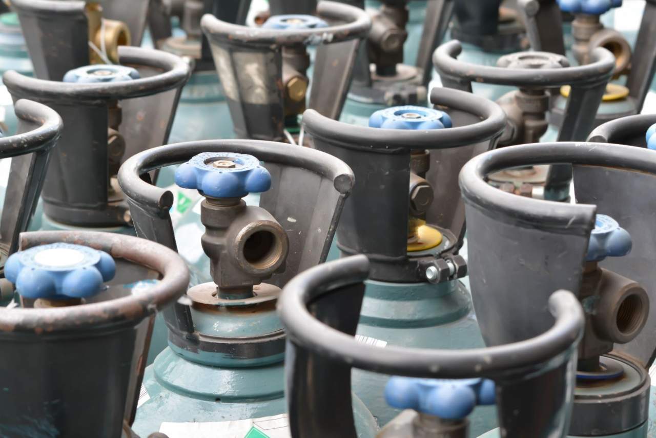 Botella de argón de la empresa Bidasogaz para soldadura TIG