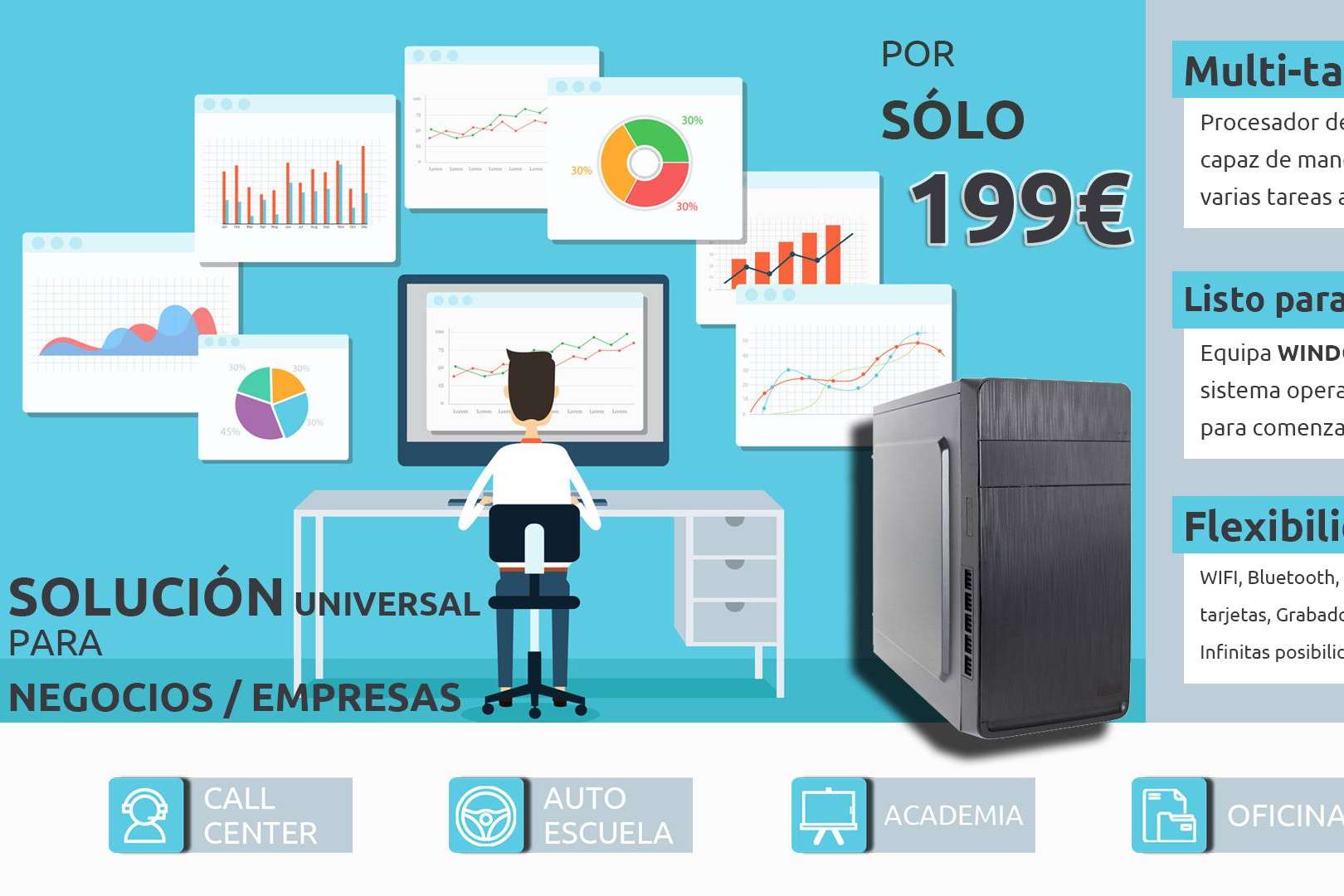 Las ventajas de los ordenadores para oficinas, gamers y de uso doméstico montados a piezas de PC Gangas