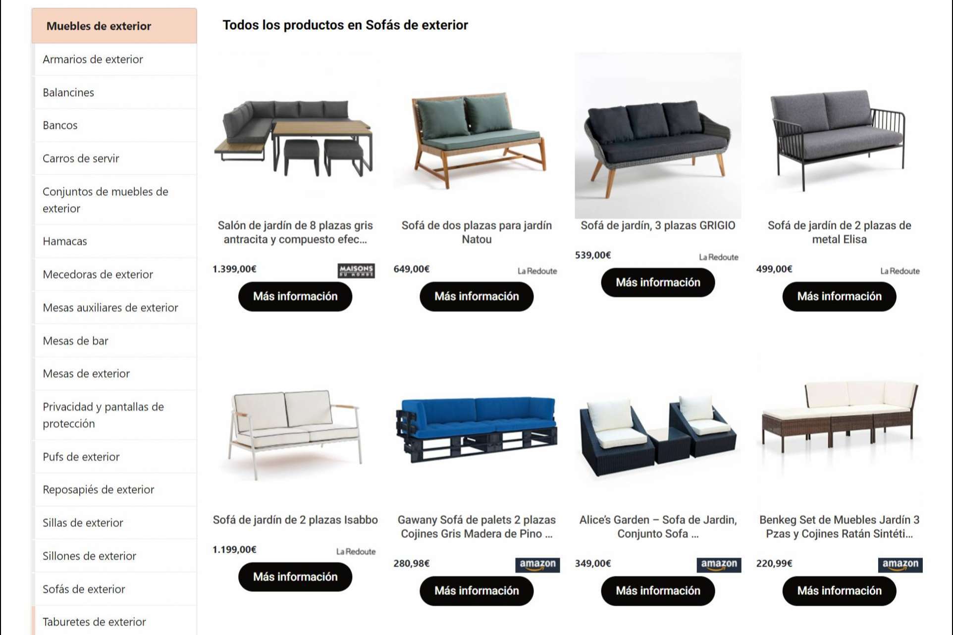 Los catálogos de muebles de Amazon, Maisons du Monde, La Redoute y Leroy Merlín en un mismo sitio web con We Are Decor