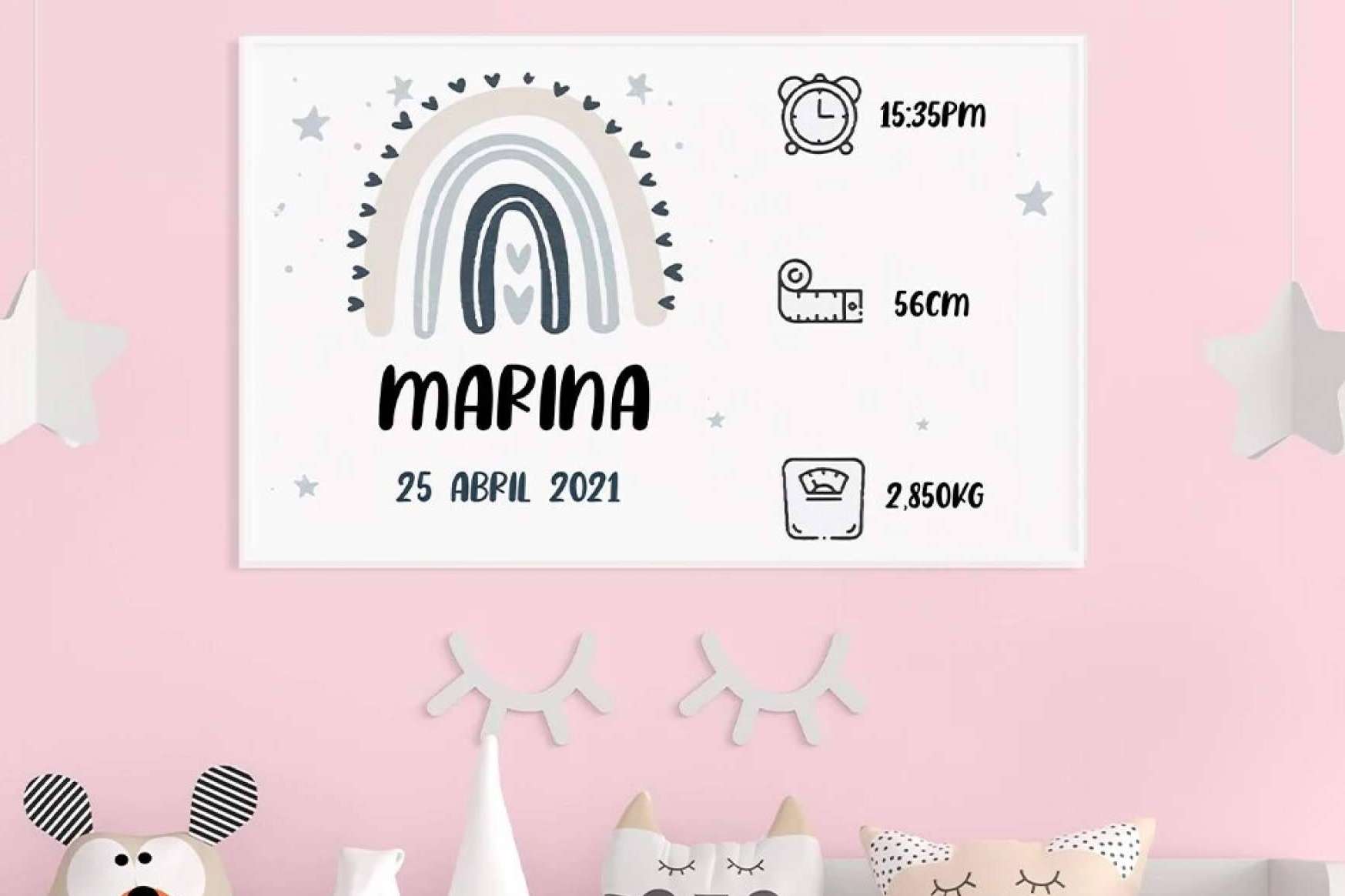 Lienzos personalizados para el nacimiento de un bebé, de la mano de Ve Alma