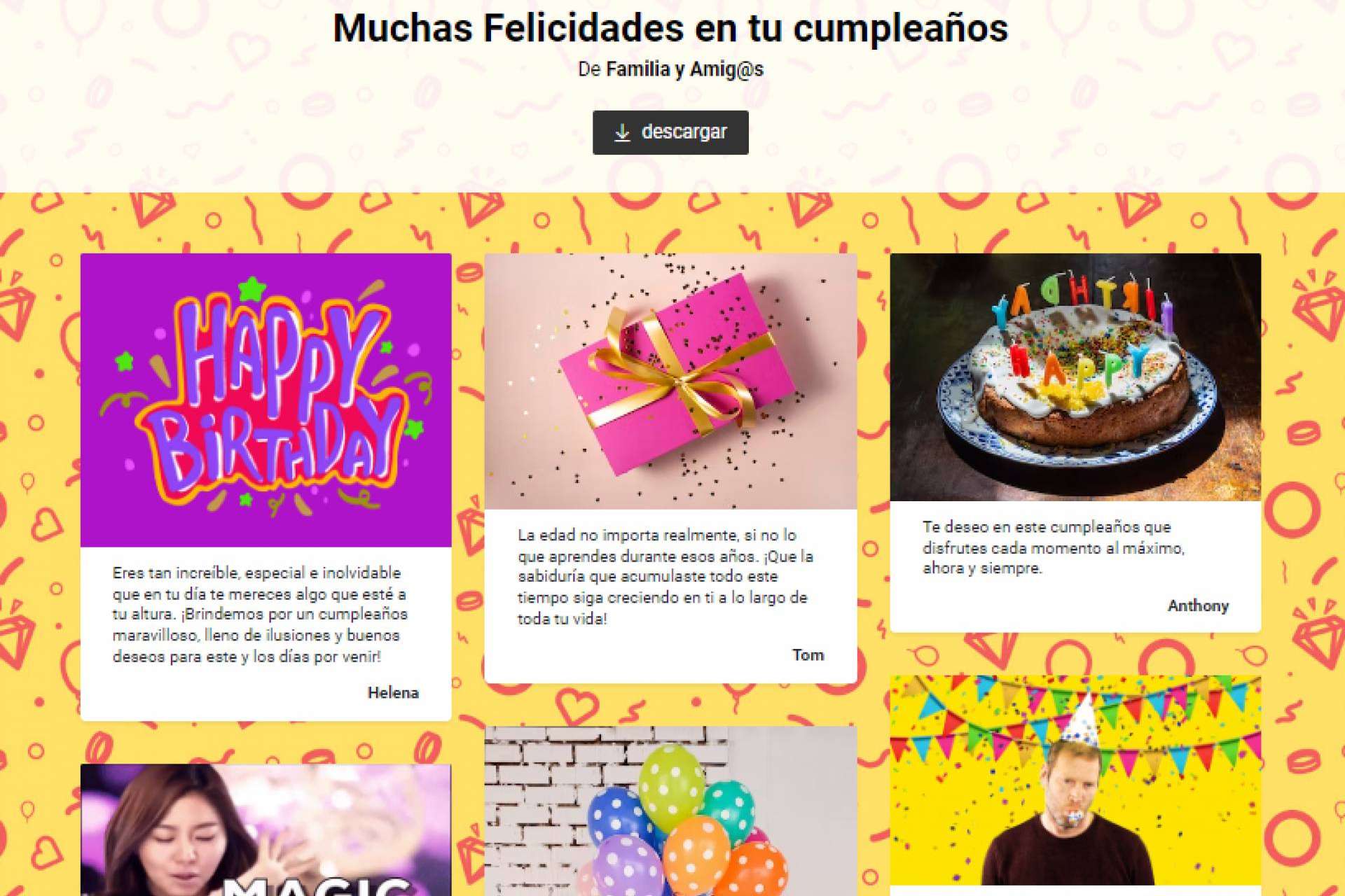 Las tarjetas de felicitación de cumpleaños grupales digitales, un gran detalle a la hora de regalar
