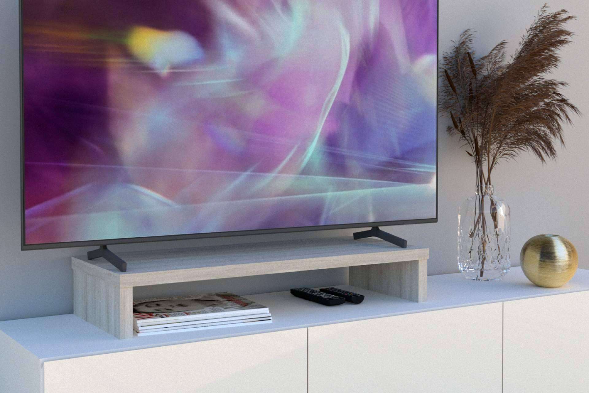 El elevador TV que se ajusta de manera fácil a los muebles de un salón-comedor de Henor Mobiliario