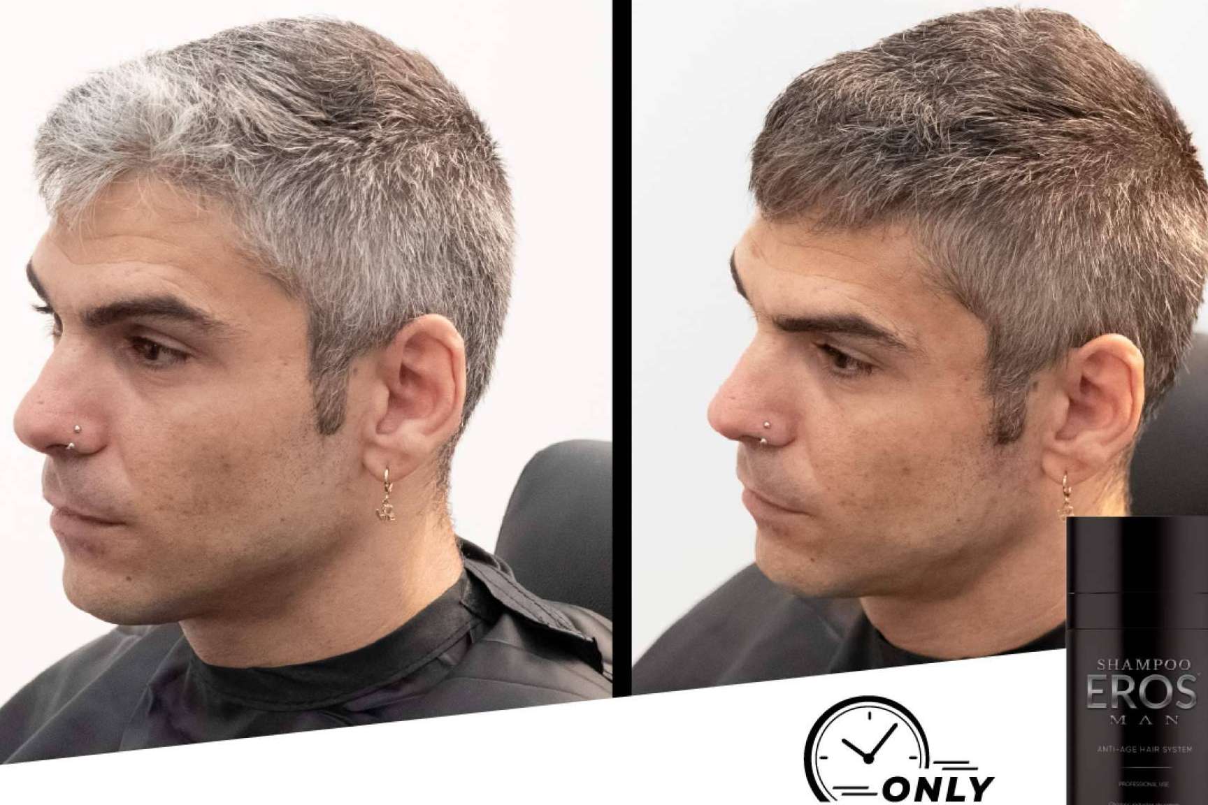 El champú cubre canas de Milano Cosmetics, Shampoo Eros Man, destaca por su gran efecto natural