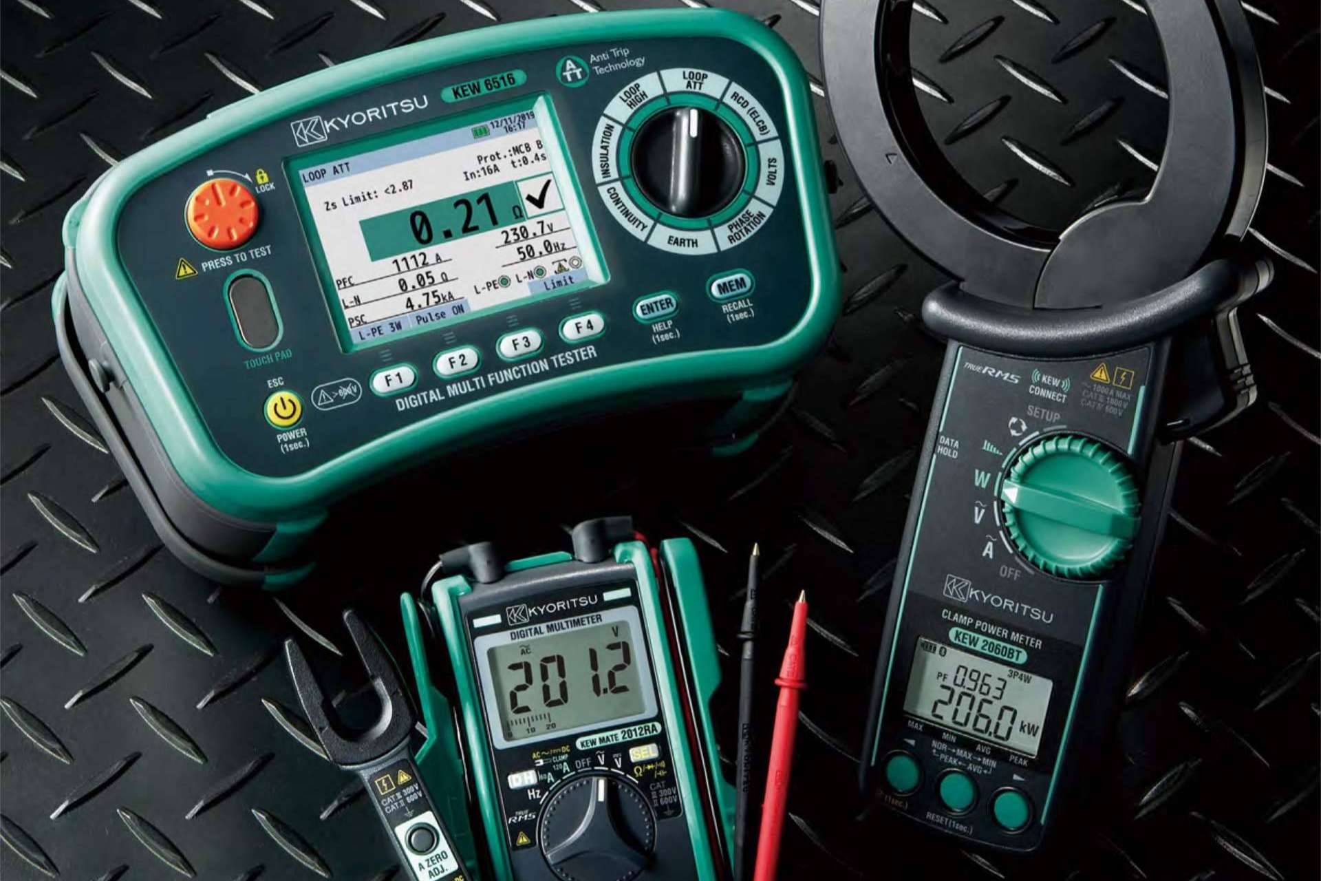 Los diferentes modelos de las pinzas amperimétricas Kyoritsu de Guijarro Hermanos
