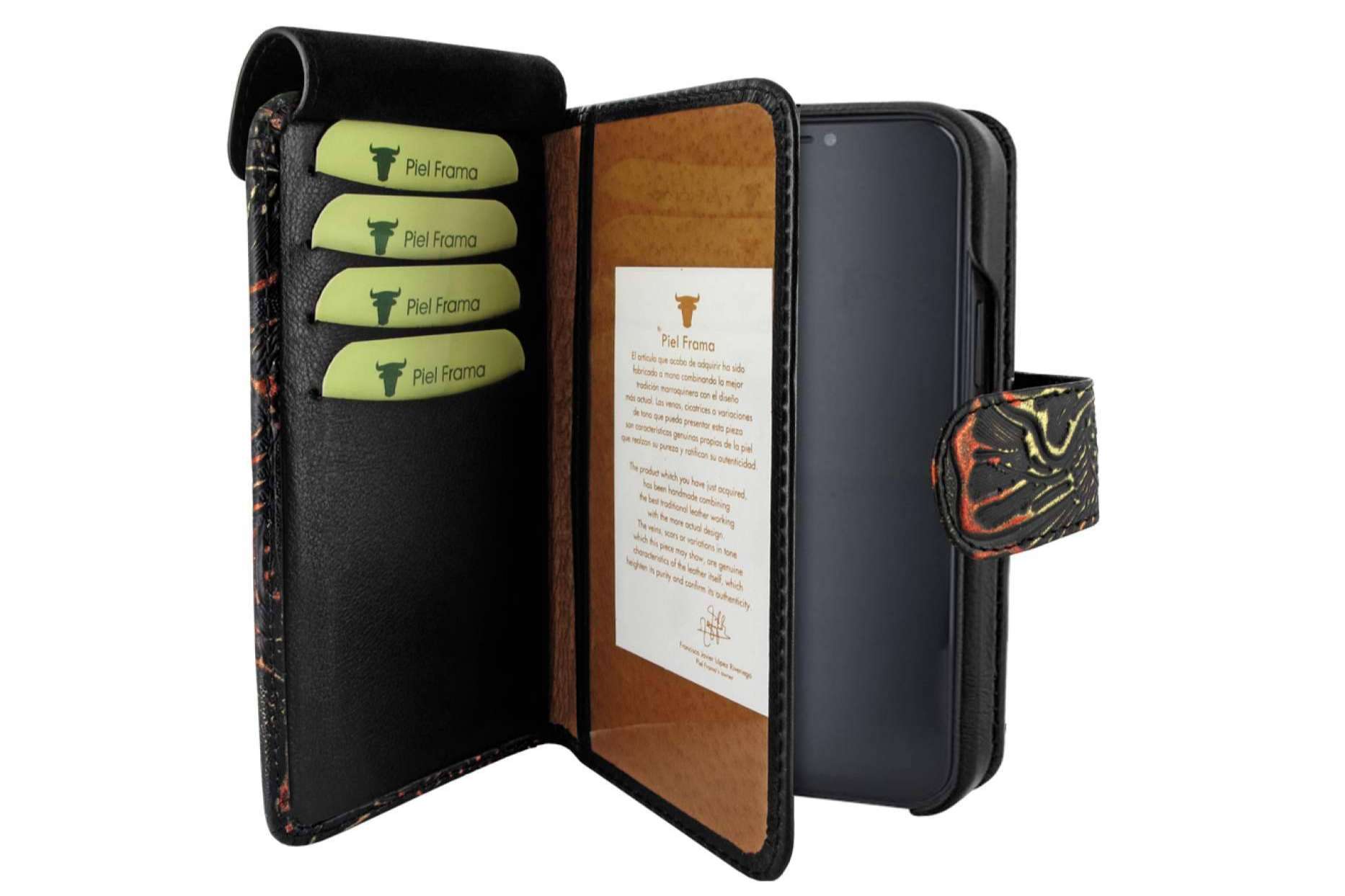 Una cartera de piel porta móvil cómoda, versátil y práctica, Walletmagnum de Piel Frama