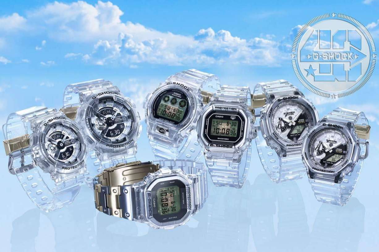 Nuevos G-SHOCK con materiales transparentes que muestran los componentes internos