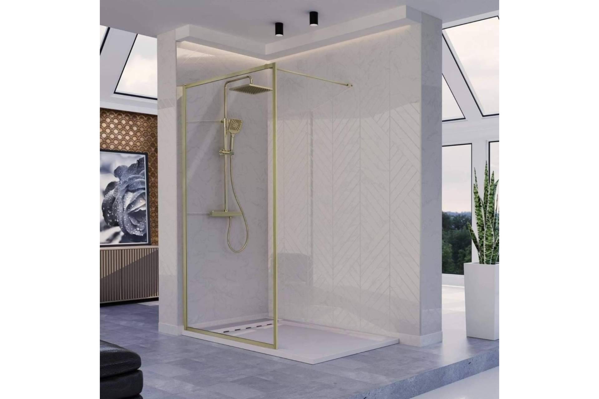 Mamparas Blau ofrece mamparas de baño con perfil negro y de oro cepillado