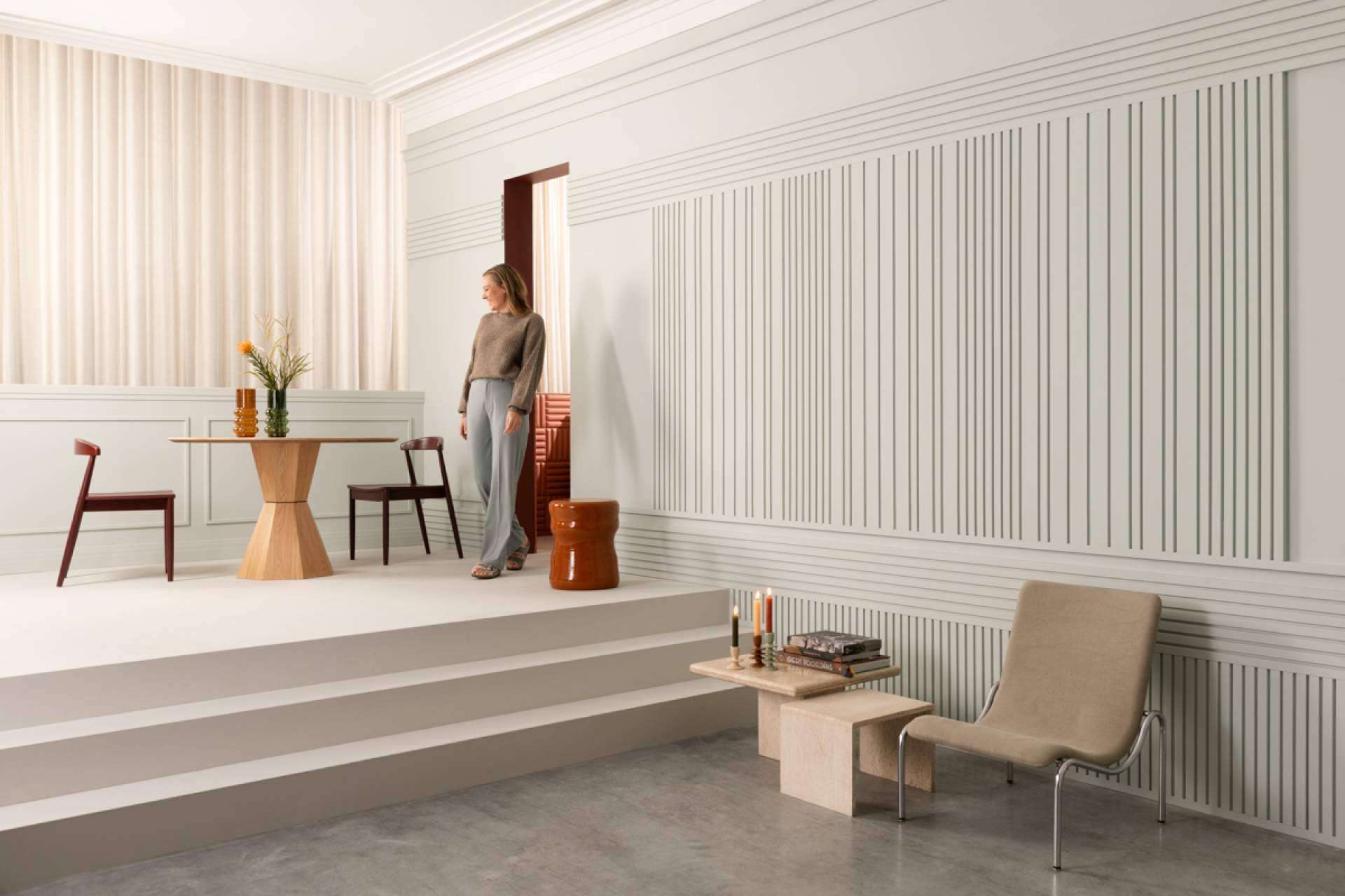 Interiorismo 3D con las paredes de la firma Orac