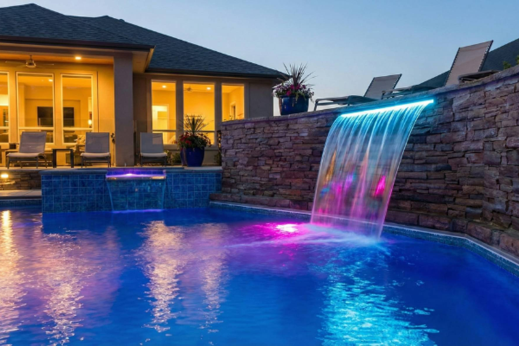 Las cascadas acrílicas empotrables de Warmpool marcan tendencia en el diseño de piscinas y spas